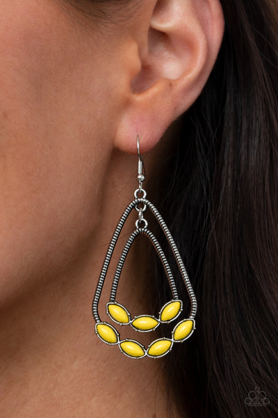 Paparazzi Summer Staycation - Yellow Earrings