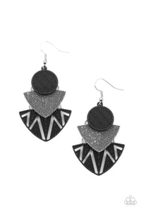 Paparazzi Jurassic Juxtaposition - Black Earrings