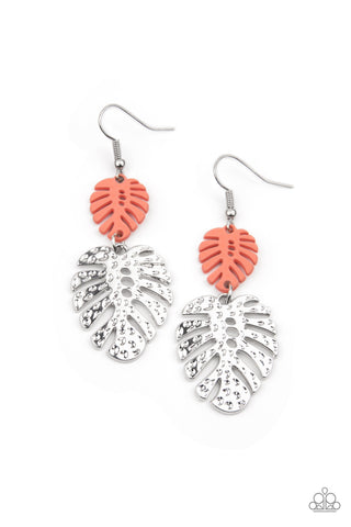 Paparazzi Palm Tree Cabana - Orange Earrings