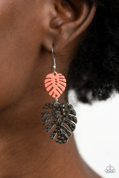 Paparazzi Palm Tree Cabana - Orange Earrings