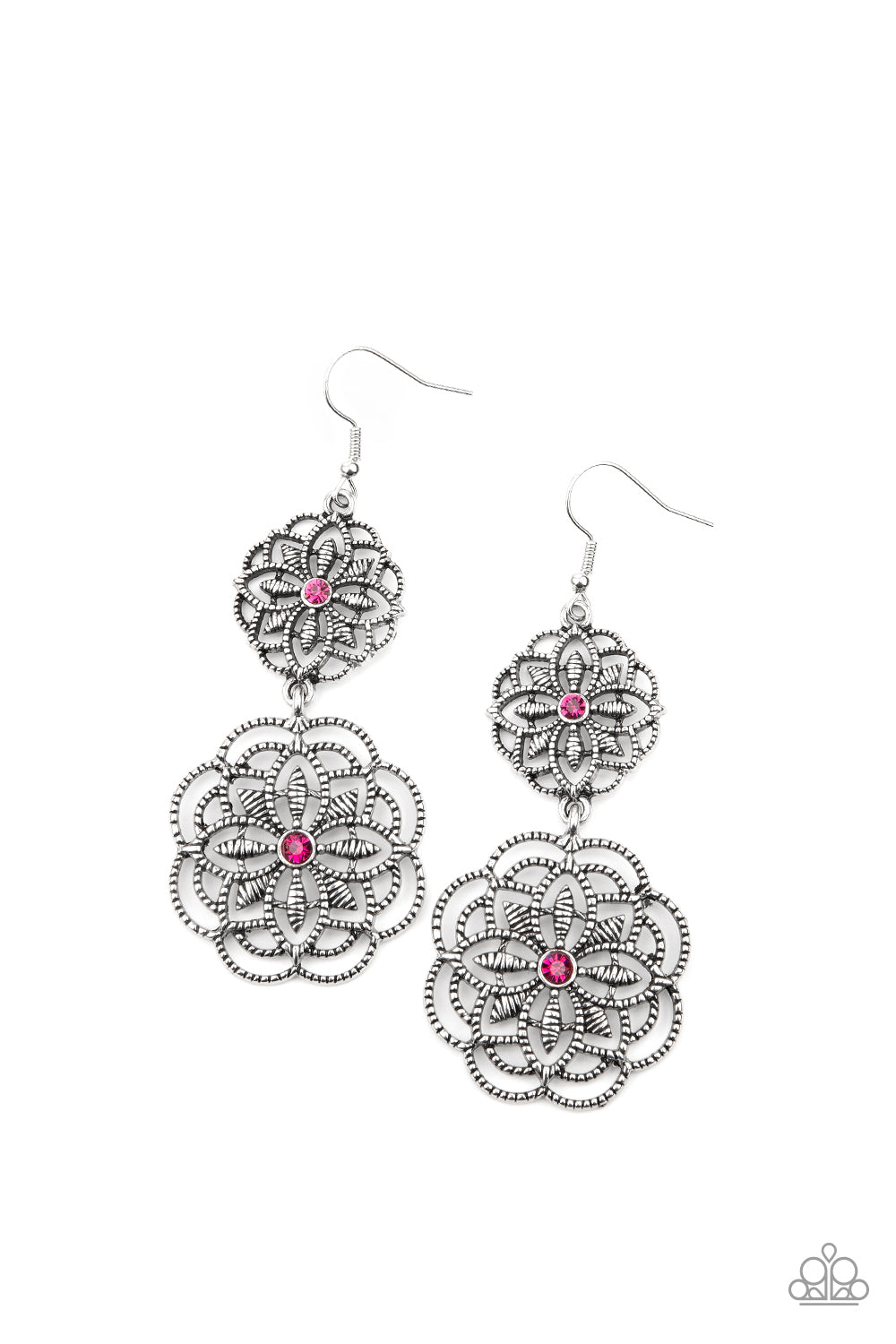 Paparazzi Mandala Mecca - Pink Earrings