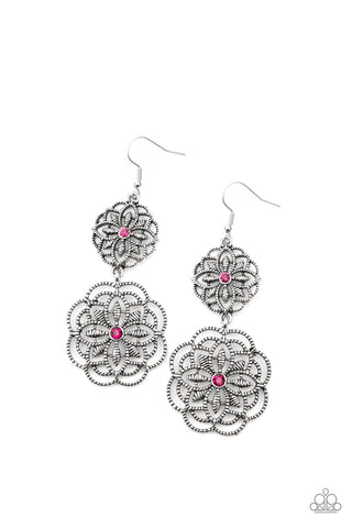 Paparazzi Mandala Mecca - Pink Earrings