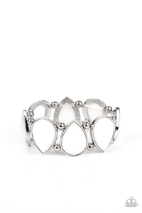 Paparazzi Flamboyant Tease - White Bracelet