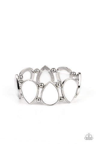 Paparazzi Flamboyant Tease - White Bracelet