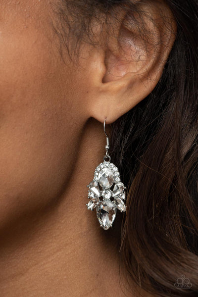 Paparazzi Stunning Starlet - White Earrings