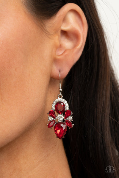 Paparazzi Stunning Starlet - Red Earrings