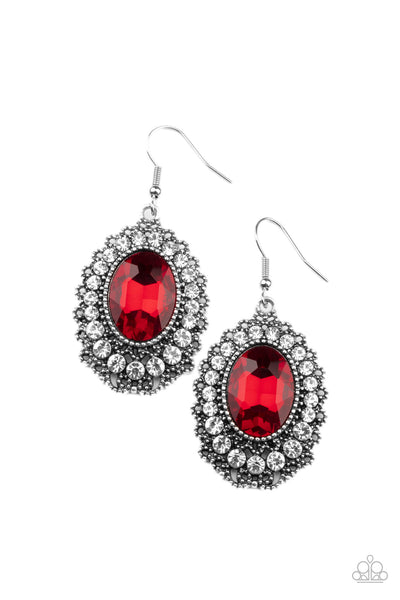 Paparazzi Glacial Gardens - Red Earrings
