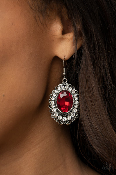 Paparazzi Glacial Gardens - Red Earrings