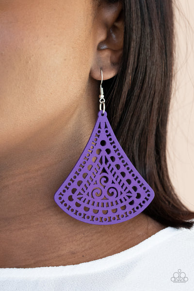 Paparazzi FAN to FAN - Purple Earrings