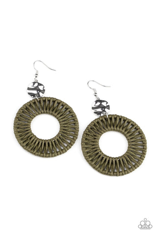 Paparazzi Total Basket Case - Green Earrings