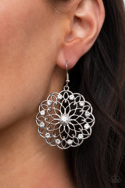 Paparazzi Posy Proposal - White Earrings