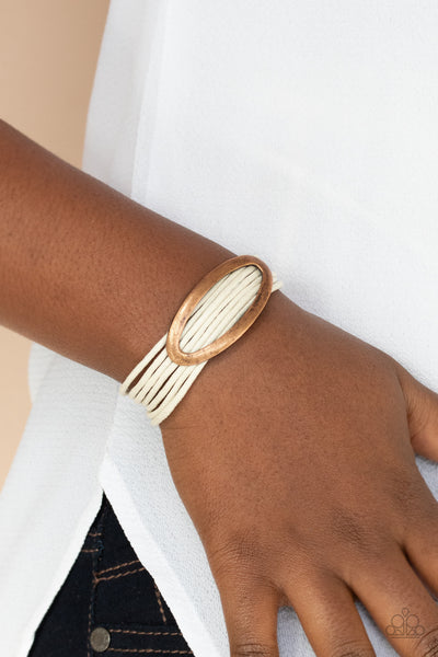 Paparazzi Corded Couture - White Bracelet