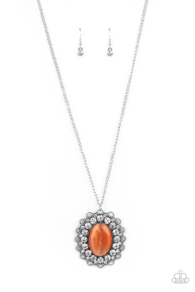 Paparazzi Oh My Medallion - Orange Necklace