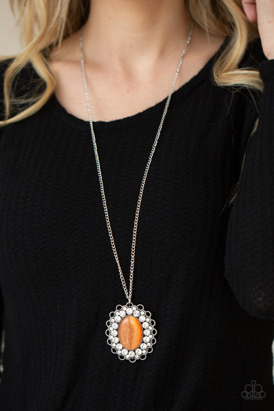 Paparazzi Oh My Medallion - Orange Necklace