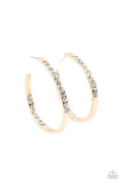 Paparazzi Borderline Brilliance - Gold Earrings