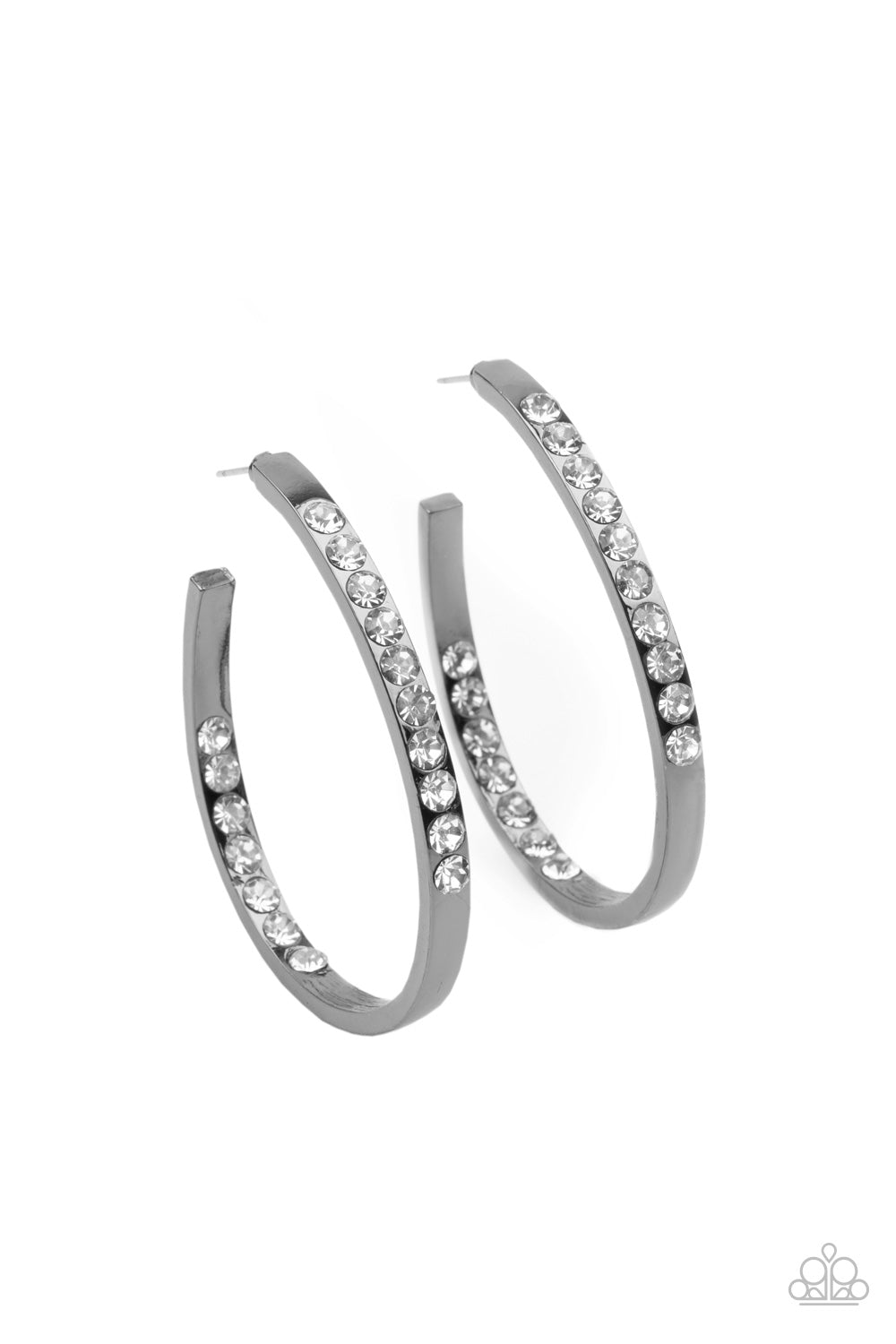 Paparazzi Borderline Brilliance - Black Earrings