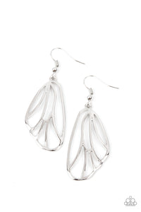 Paparazzi Turn Into A Butterfly - Silver Earrings