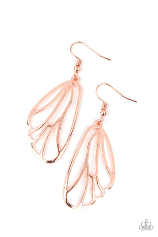 Paparazzi Turn Into A Butterfly - Copper Earrings
