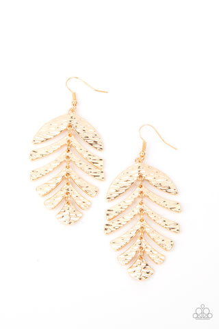Paparazzi Palm Lagoon - Gold earrings