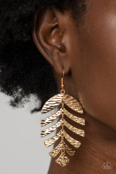 Paparazzi Palm Lagoon - Gold earrings