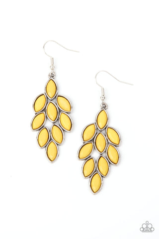 Paparazzi Flamboyant Foliage - Yellow Earrings
