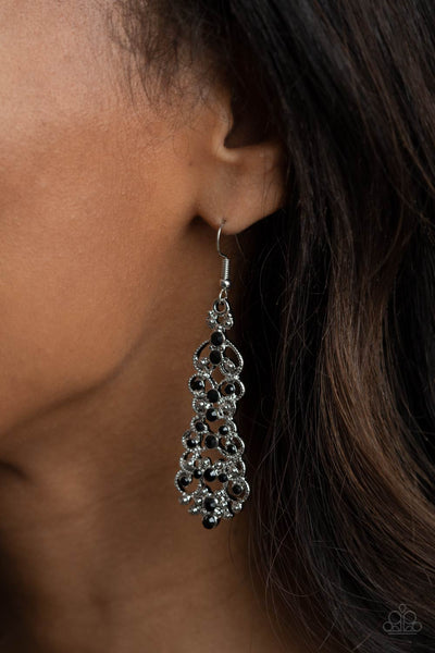 Paparazzi Diva Decorum - Black Earrings