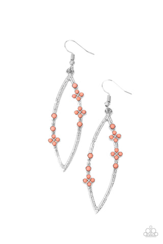 Paparazzi Flowery Finesse - Orange Earrings