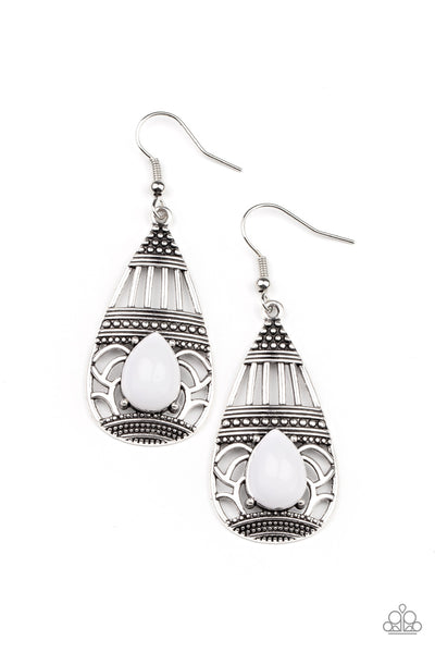 Paparazzi Eastern Essence - White Earrings