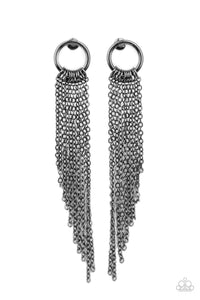 Paparazzi Divinely Dipping - Black Earrings