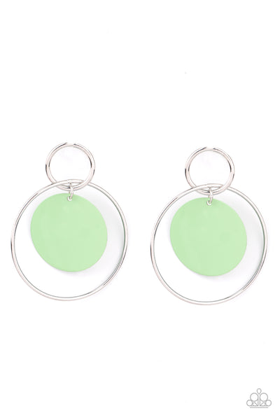 Paparazzi POP, Look, and Listen - Green Earrings