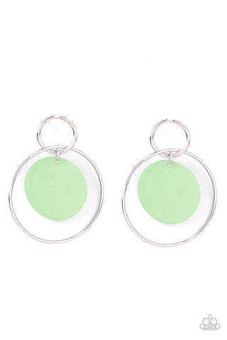 Paparazzi POP, Look, and Listen - Green Earrings