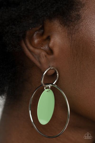 Paparazzi POP, Look, and Listen - Green Earrings