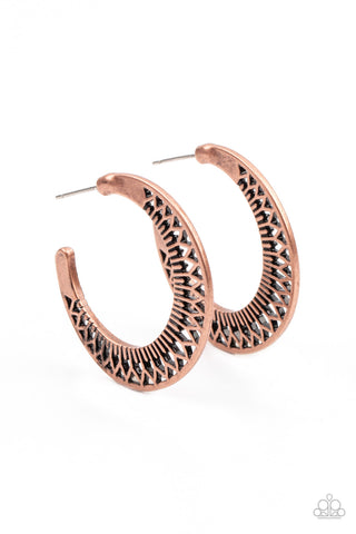 Paparazzi Bada BLOOM! - Copper Earrings