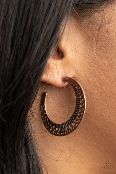 Paparazzi Bada BLOOM! - Copper Earrings