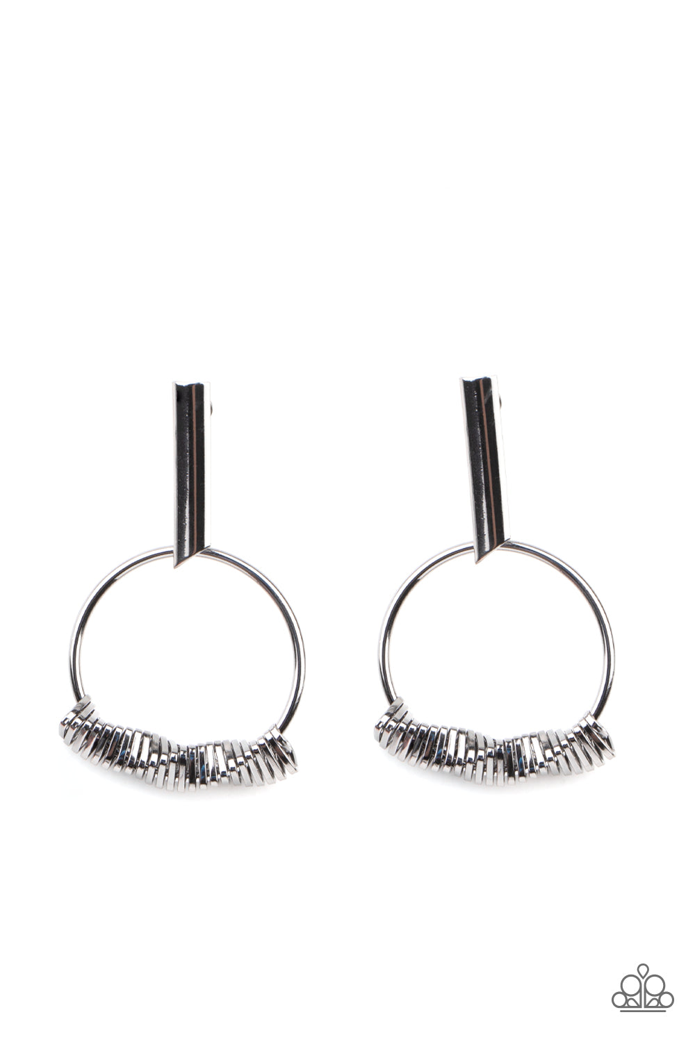 Paparazzi Set Into Motion - Black Earrings