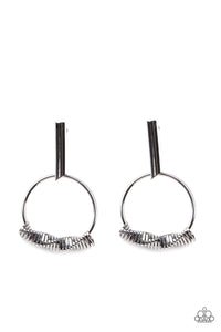 Paparazzi Set Into Motion - Black Earrings