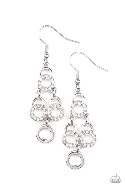 Paparazzi Luminously Linked - White Earrings