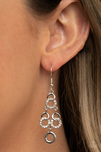 Paparazzi Luminously Linked - White Earrings