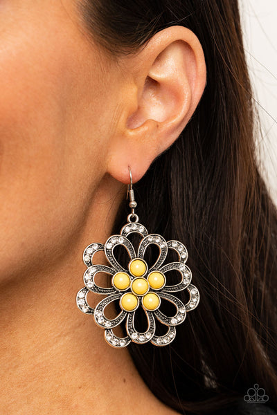 Paparazzi Dazzling Dewdrops - Yellow Earrings