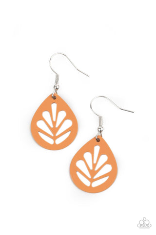 Paparazzi LEAF Yourself Wide Open - Orange Earrings