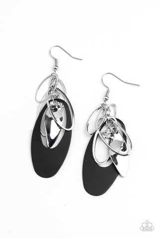 Paparazzi Ambitious Allure - Black Earrings