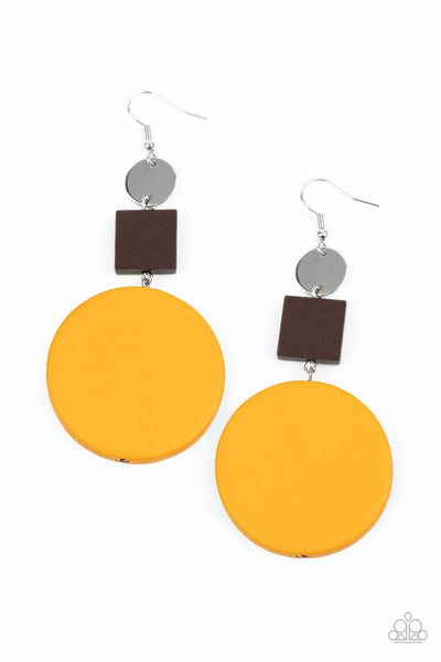 Paparazzi Modern Materials - Yellow Earrings