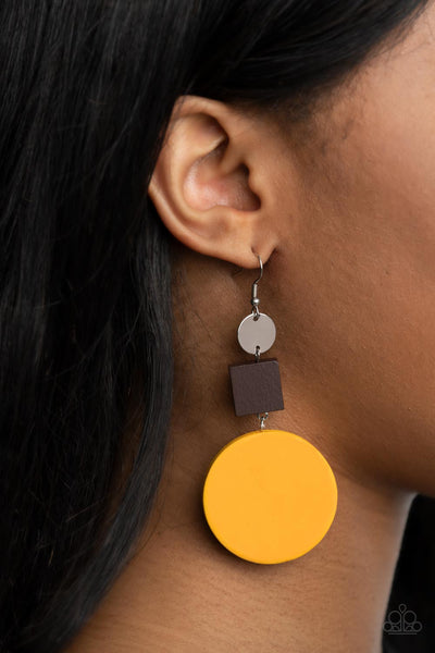 Paparazzi Modern Materials - Yellow Earrings
