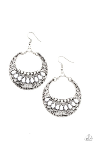 Paparazzi Crescent Couture - White Earrings