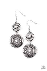 Paparazzi Keep It WHEEL - White Earrings