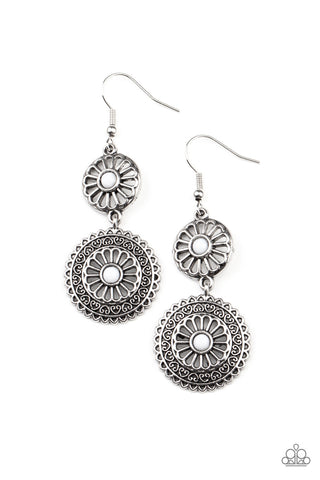 Paparazzi Keep It WHEEL - White Earrings