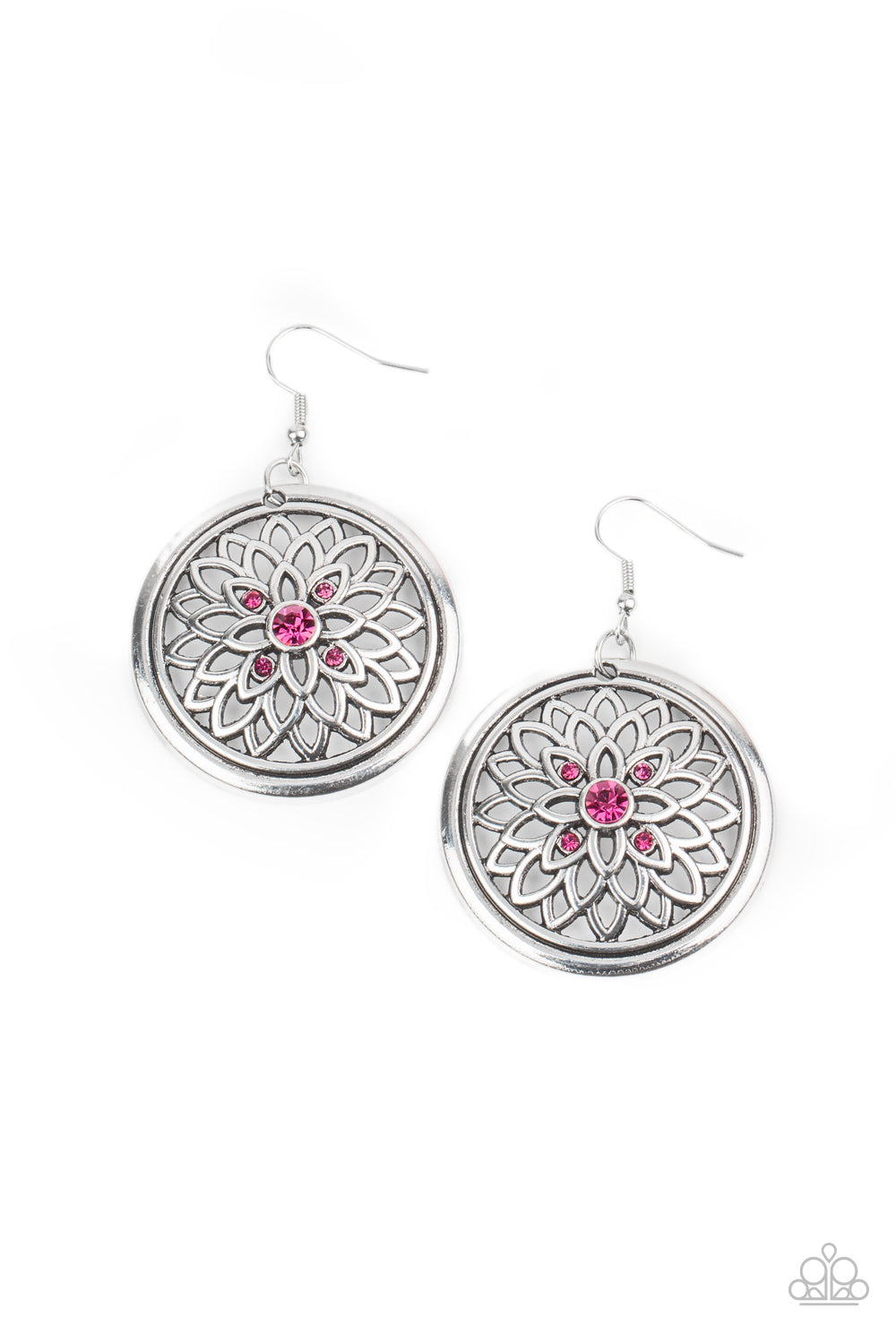 Paparazzi Mega Medallions - Pink Earrings