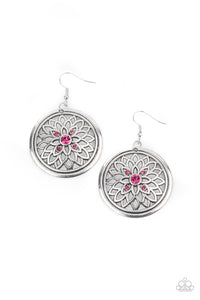 Paparazzi Mega Medallions - Pink Earrings
