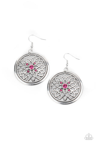 Paparazzi Mega Medallions - Pink Earrings