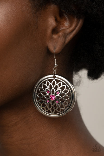 Paparazzi Mega Medallions - Pink Earrings